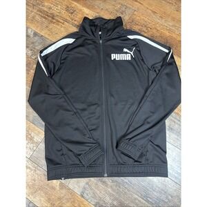 PUMA Mens Black Full Zip Track Jacket Athletic Training Lightweight Coat